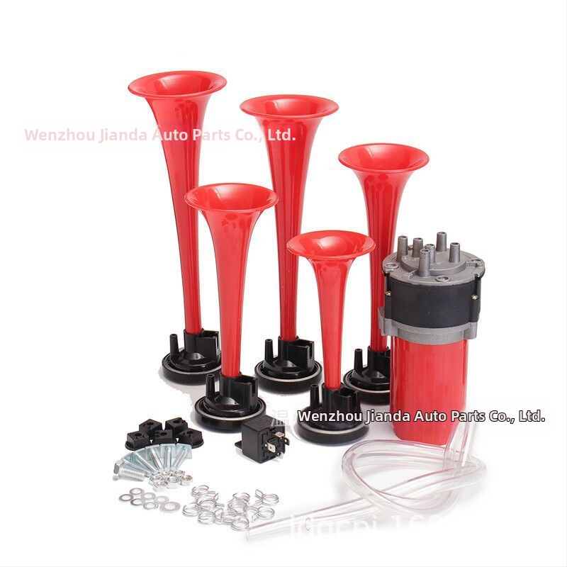 Петтръбен музикален автомобилен въздушен рог, 12V, модифициран