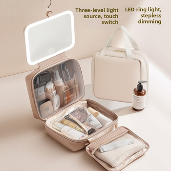 Utazási kozmetikai táska USB porttal, vízálló, száraz–nedves szétválasztás, bővítés, PU anyag