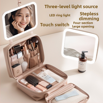 Utazási kozmetikai táska USB porttal, vízálló, száraz–nedves szétválasztás, bővítés, PU anyag