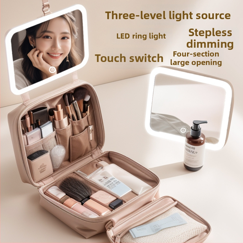 Utazási kozmetikai táska USB porttal, vízálló, száraz–nedves szétválasztás, bővítés, PU anyag