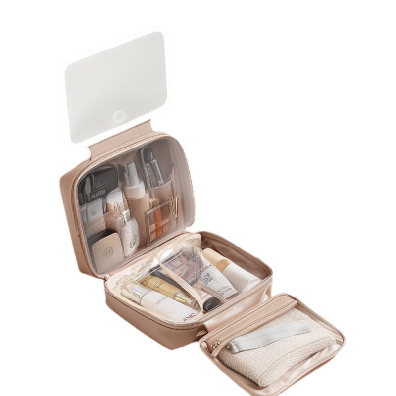 Utazási kozmetikai táska USB porttal, vízálló, száraz–nedves szétválasztás, bővítés, PU anyag