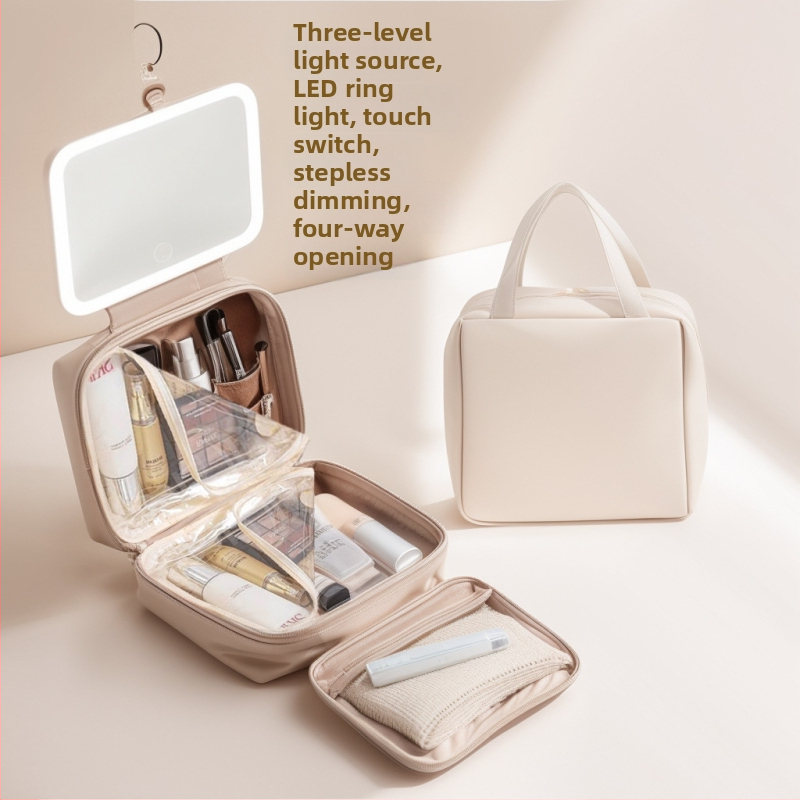 Utazási kozmetikai táska USB porttal, vízálló, száraz–nedves szétválasztás, bővítés, PU anyag