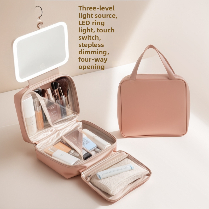 Utazási kozmetikai táska USB porttal, vízálló, száraz–nedves szétválasztás, bővítés, PU anyag
