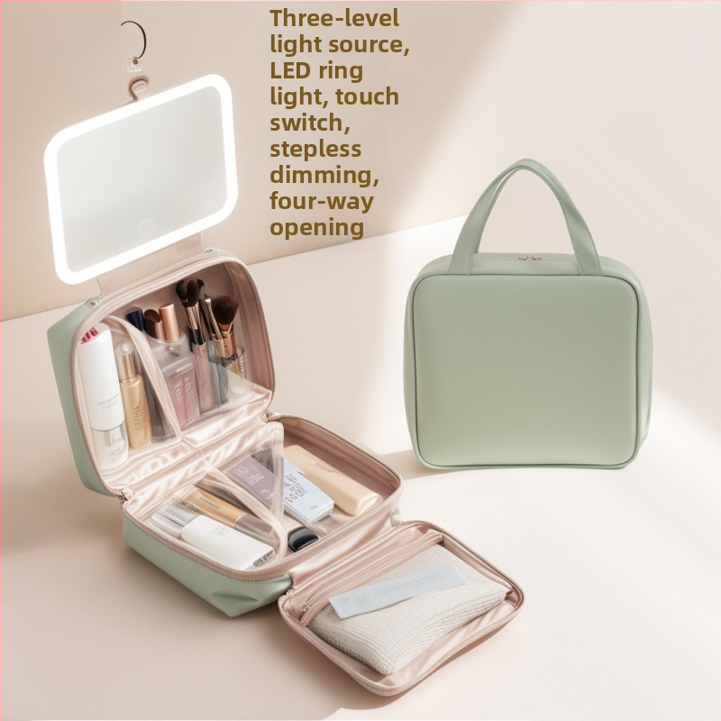 Utazási kozmetikai táska USB porttal, vízálló, száraz–nedves szétválasztás, bővítés, PU anyag