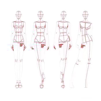 PVC модел линеал за модно рисуване — шаблон за човешка фигура за дизайн на облекло, инструмент за персонализирано скициране на фигури