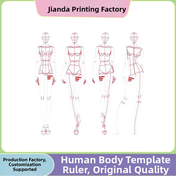 PVC modelová pravítka pre dizajn módy — šablóna humanoidnej figúry pre návrh odevov, prispôsobiteľný nástroj na skice bábik