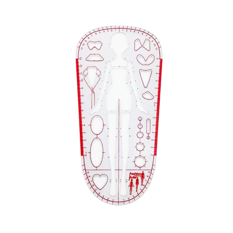 PVC модел линеал за модно рисуване — шаблон за човешка фигура за дизайн на облекло, инструмент за персонализирано скициране на фигури