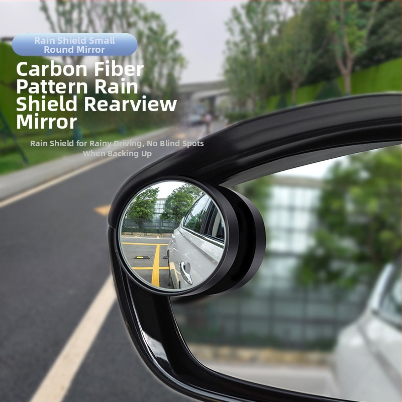 Auto spätné zrkadlo s integrovaným dažďovým rámom, malé kruhové zrkadlo (Kanat, ABS + sklo)