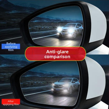 Fólia proti dažďu pre spätné zrkadlo auta, PET materiál, okrúhla, inštalácia v páre, vodeodolná a proti zahmlievaniu, s vysokým rozlíšením, odolná voči škrábaniu