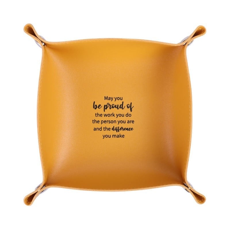 Сгъваема кожена тава със скрито закопчаване с тик-так в ъглите, кутия за съхранение на ключове за вход, удебелена PU кожа, устойчива на намачкване