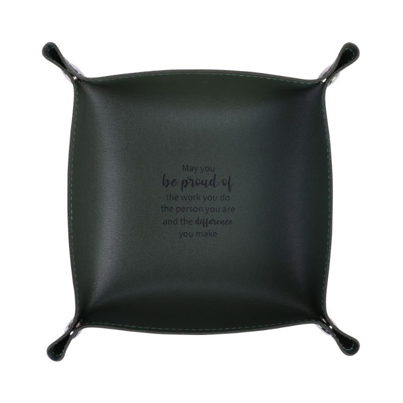 Сгъваема кожена тава със скрито закопчаване с тик-так в ъглите, кутия за съхранение на ключове за вход, удебелена PU кожа, устойчива на намачкване