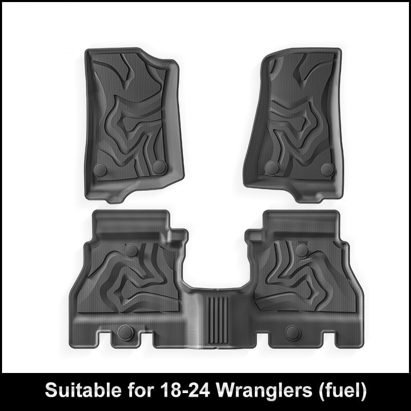 Covorașe de podea Jeep Wrangler 2018–2024, TPE ecologic, personalizate pentru potrivire perfectă, covoraș pentru portbagaj