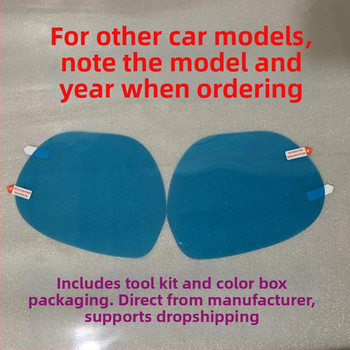 Fólia proti dažďu pre spätné zrkadlo automobilu - PET materiál, 0,12 mm hrúbka, 100% priepustnosť svetla, Model FD00, Spracovanie na mieru