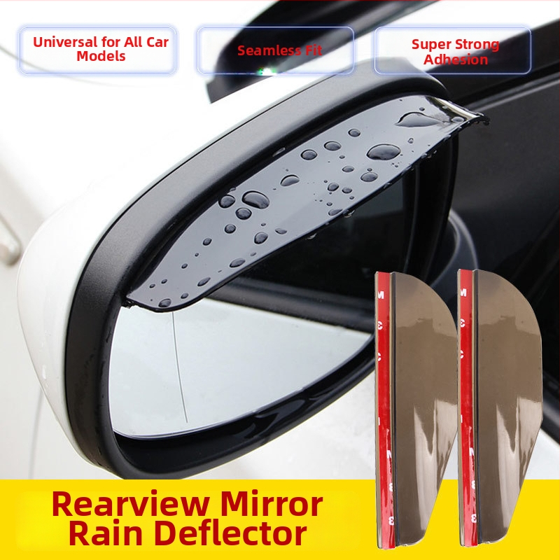 Deštný štít pre spätné zrkadlo auta – ABS plast, pevná priľnavosť, tvar: dažďová obočie, Model: Regular Fit