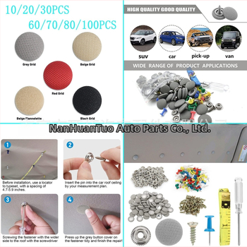 Κούμπωμα επισκευής οροφής αυτοκινήτου με ύφασμα και βίδες, παγκόσμια εφαρμογή, διαθέσιμη παραμετροποίηση