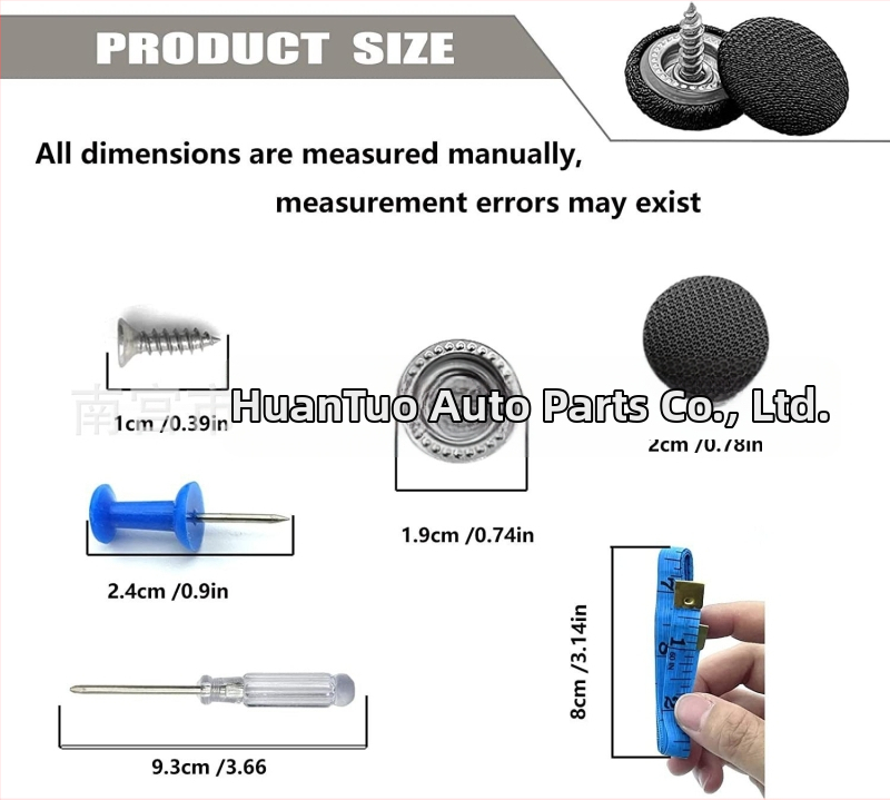 Κούμπωμα επισκευής οροφής αυτοκινήτου με ύφασμα και βίδες, παγκόσμια εφαρμογή, διαθέσιμη παραμετροποίηση