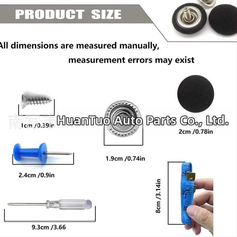 Κούμπωμα επισκευής οροφής αυτοκινήτου με ύφασμα και βίδες, παγκόσμια εφαρμογή, διαθέσιμη παραμετροποίηση