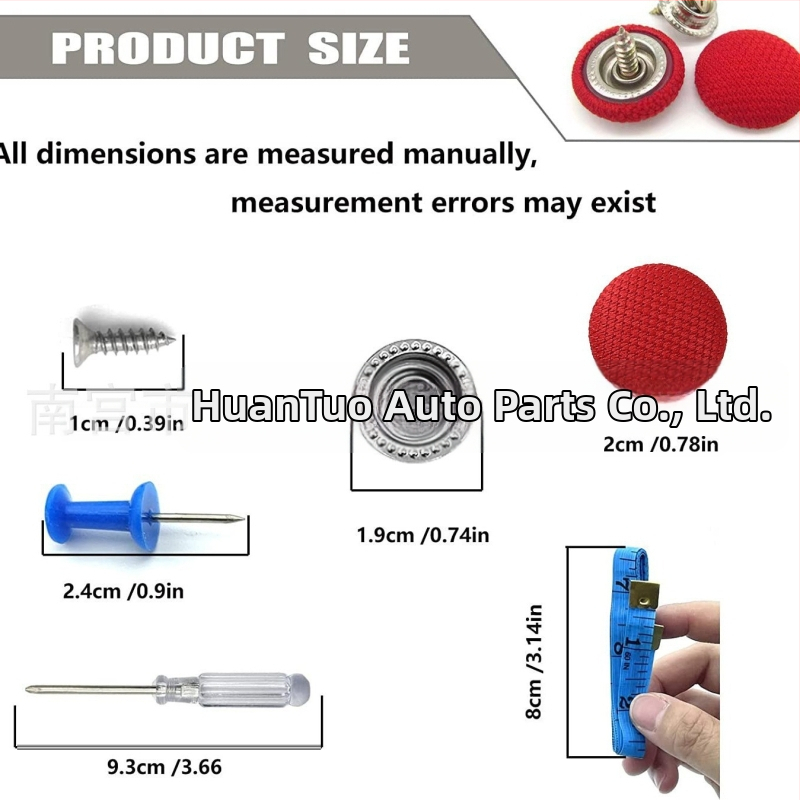 Κούμπωμα επισκευής οροφής αυτοκινήτου με ύφασμα και βίδες, παγκόσμια εφαρμογή, διαθέσιμη παραμετροποίηση