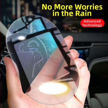 Dažďový film pre zadné spätné zrkadlo a bočné okná auta, PET materiál, lepidlo nastriekané, model 001, tvary kruhové/oválne/štvorcové