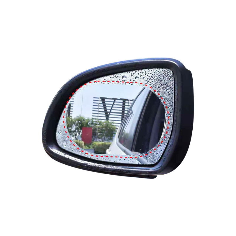 Дъждоустойчив филм за огледало за обратно виждане и странични стъкла на автомобил, PET материал, лепило за нанасяне чрез пръскане, модел 001, стилове кръгъл/овален/правоъгълен