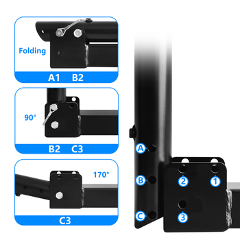 Montură pliabilă pentru steagul de pe spatele mașinii/remorcii — braț de montaj, conector de fixare, personalizare disponibilă