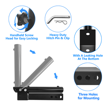 Montură pliabilă pentru steagul de pe spatele mașinii/remorcii — braț de montaj, conector de fixare, personalizare disponibilă