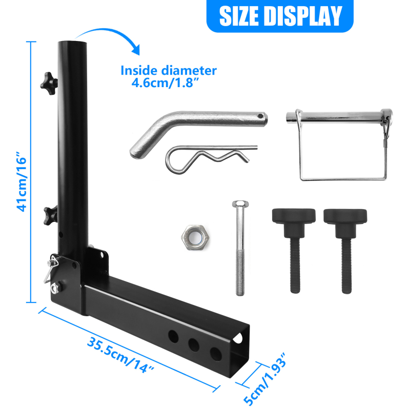 Montură pliabilă pentru steagul de pe spatele mașinii/remorcii — braț de montaj, conector de fixare, personalizare disponibilă