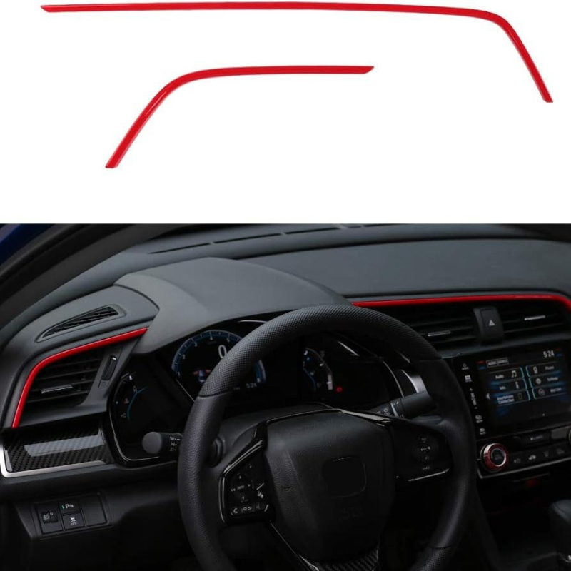 Dekorativni panel za izlaz zraka središnje konzole – izgled karbonskih vlakana, ABS, kompatibilan s Honda Civic 2016–2021, 10. generacija