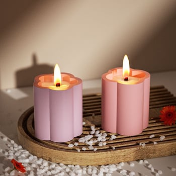 Formă din silicon pentru rășină și ipsos – design cilindric cu model floral pentru cupe de lumânare