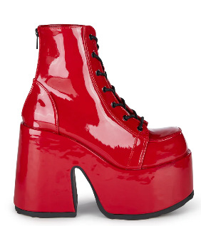 Pantofi Lolita cu platformă pentru cosplay — vârf ascuțit, partea superioară PU, platformă tip tort, toc foarte înalt (>8 cm)