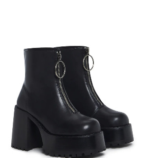 Pantofi Lolita cu platformă pentru cosplay — vârf ascuțit, partea superioară PU, platformă tip tort, toc foarte înalt (>8 cm)