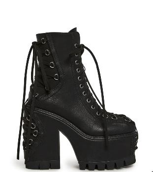 Pantofi Lolita cu platformă pentru cosplay — vârf ascuțit, partea superioară PU, platformă tip tort, toc foarte înalt (>8 cm)