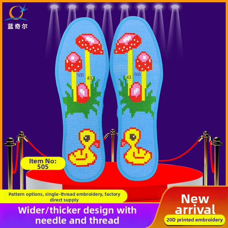 Talpă Lanzier cu broderie în cruce – din fetru, căptușită complet, absorbantă la transpirație, respirabilă, gata pentru broderie