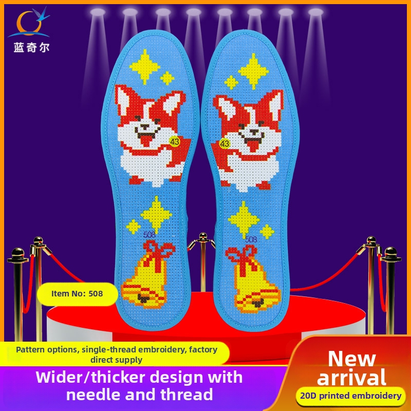 Talpă Lanzier cu broderie în cruce – din fetru, căptușită complet, absorbantă la transpirație, respirabilă, gata pentru broderie