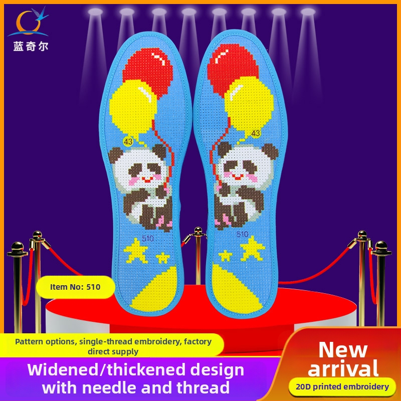 Talpă Lanzier cu broderie în cruce – din fetru, căptușită complet, absorbantă la transpirație, respirabilă, gata pentru broderie