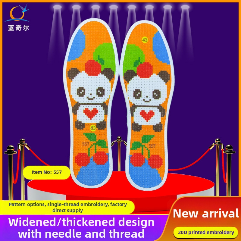 Talpă Lanzier cu broderie în cruce – din fetru, căptușită complet, absorbantă la transpirație, respirabilă, gata pentru broderie