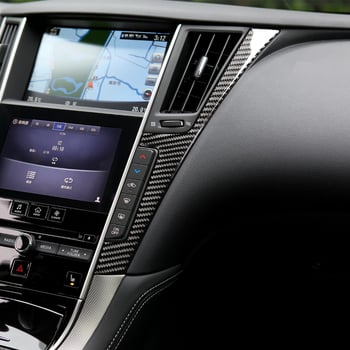 Unutarnja naljepnica od pravih karbon vlakana za Infiniti Q50/Q60 – središnja konzola, F okvir, lijeva i desna strana