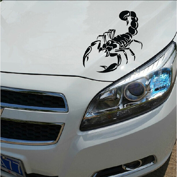Naljepnica za karoseriju automobila, motiv škorpion, stil skulpture, PET materijal, prilagodljiv dizajn