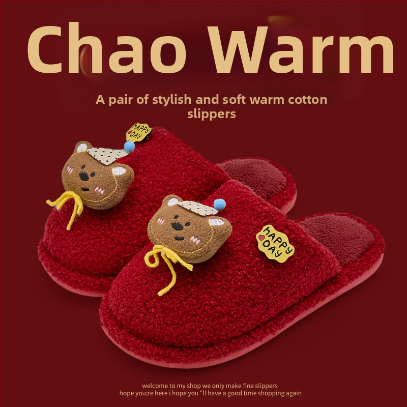 Domáce papuče s denimovým vrškom, PVC podrážkou, teplé, dizajn Toe Cap