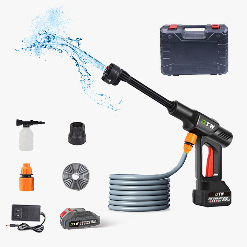 Automobilska myčka s litijskom baterijom, prijenosna bežična vodena pištolj, vanjsko čišćenje automobila, membranska pumpa, struja 10 A