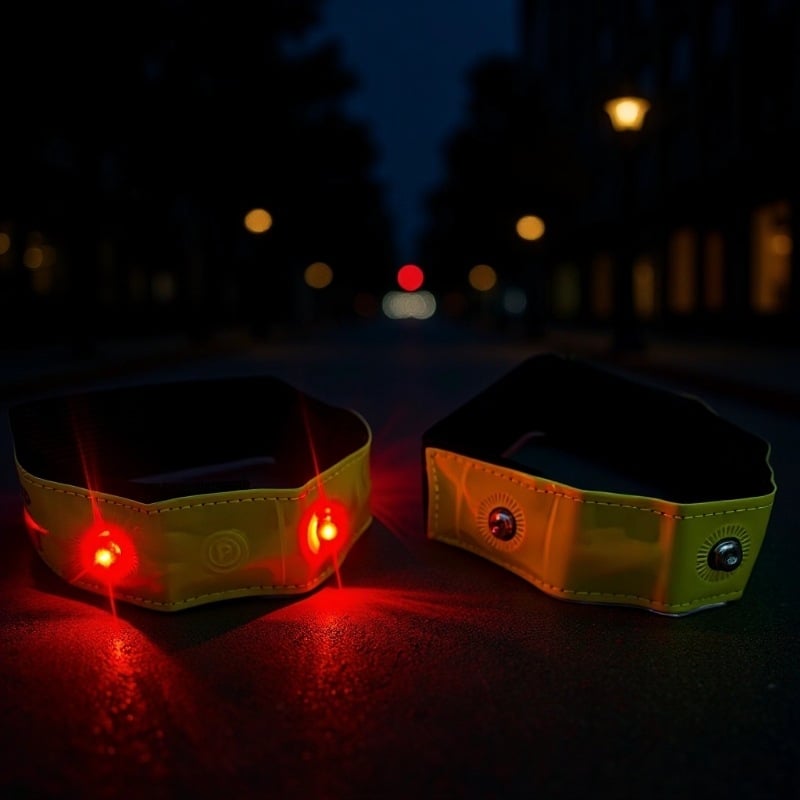 Brățară LED luminoasă din PVC, reflectorizantă, pentru alergare și ciclism noaptea, cu închidere Velcro, conform Standardului European