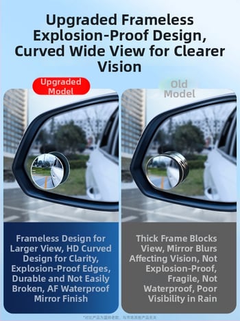 Set od 2 okrugla retrovizora, 360° rotacija, protiv magle, uključuje anti-magle sredstvo