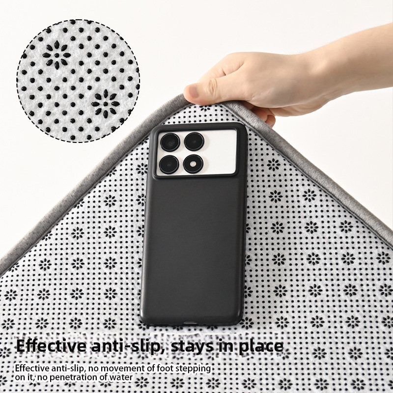 Protuklizni podni mat, tkanina od poliesterskih vlakana, kvadratnog oblika, jednobojni uzorak, ručno pranje, pogodno za dnevni boravak, spavaću sobu, radnu sobu i ulaz