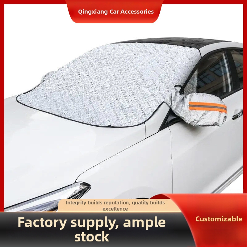 Pokrytie predného skla auta proti snehu z hliníkovej fólie, univerzálne použitie, prispôsobiteľné, značka Qingxiang