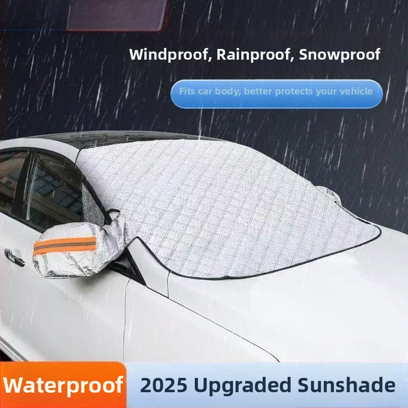 Pokrytie predného skla auta proti snehu z hliníkovej fólie, univerzálne použitie, prispôsobiteľné, značka Qingxiang