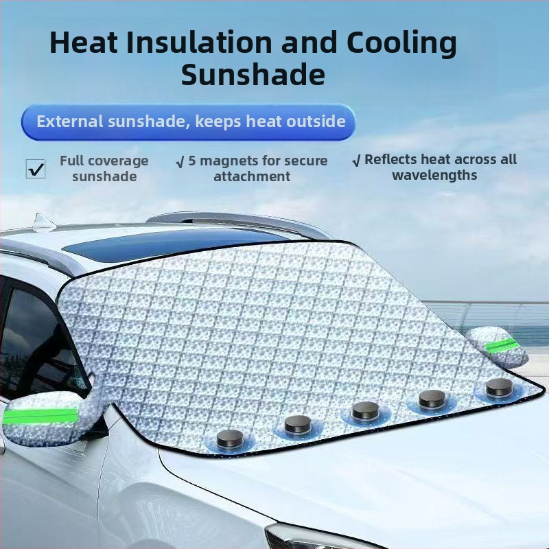 Pokrytie predného skla auta proti snehu z hliníkovej fólie, univerzálne použitie, prispôsobiteľné, značka Qingxiang