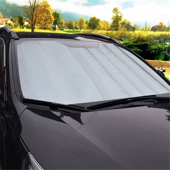 Univerzalno automobilsko sjenilo za prednje staklo s dvostrano srebrnom aluminijskom folijom, pričvršćivanje usisnom čašicom, mogućnost ispisa logotipa i prilagodbe