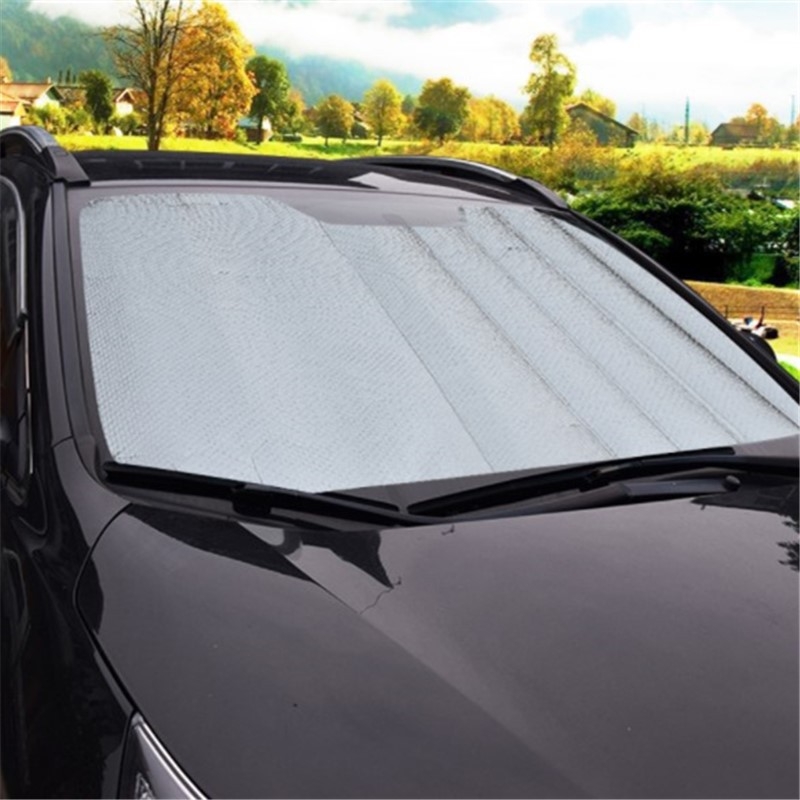 Univerzalno automobilsko sjenilo za prednje staklo s dvostrano srebrnom aluminijskom folijom, pričvršćivanje usisnom čašicom, mogućnost ispisa logotipa i prilagodbe