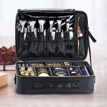 NICELAND fém kozmetikai táska, hordozható, nagy kapacitású; professzionális sminkmesterek és tetoválás eszközei tárolására; városi egyszerű stílus; neutrális mindkét nem számára