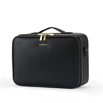 NICELAND fém kozmetikai táska, hordozható, nagy kapacitású; professzionális sminkmesterek és tetoválás eszközei tárolására; városi egyszerű stílus; neutrális mindkét nem számára
